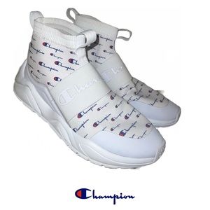 Champion | Women’s White Hightop Logo Sneakers | Size 10